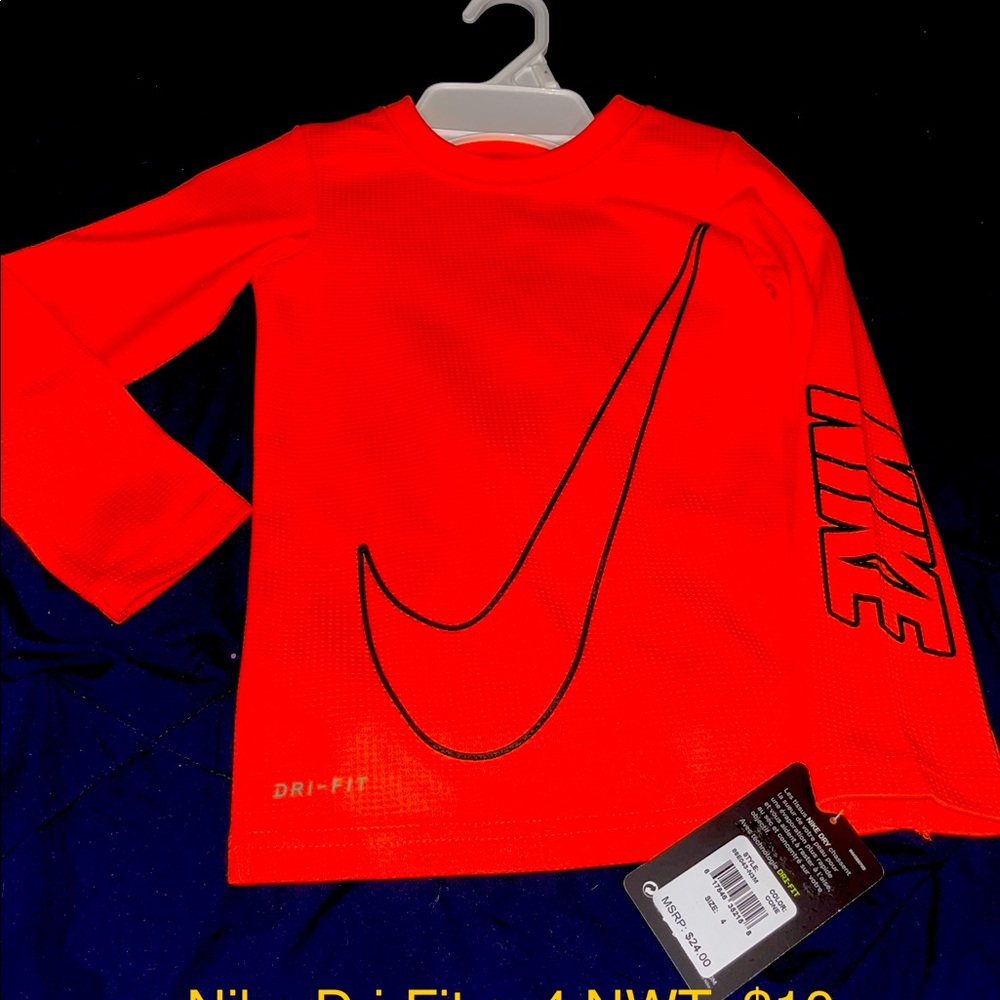 Orange Henley Nike Unisex long sleeve shirt